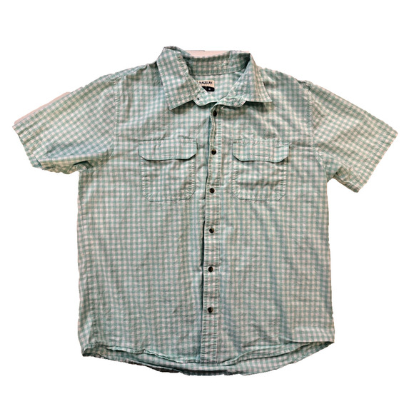 Magellan Shirt Mens XL Green White Gorpcore Plaid Short Sleeve Fishing Outdoors - Picture 3 of 8